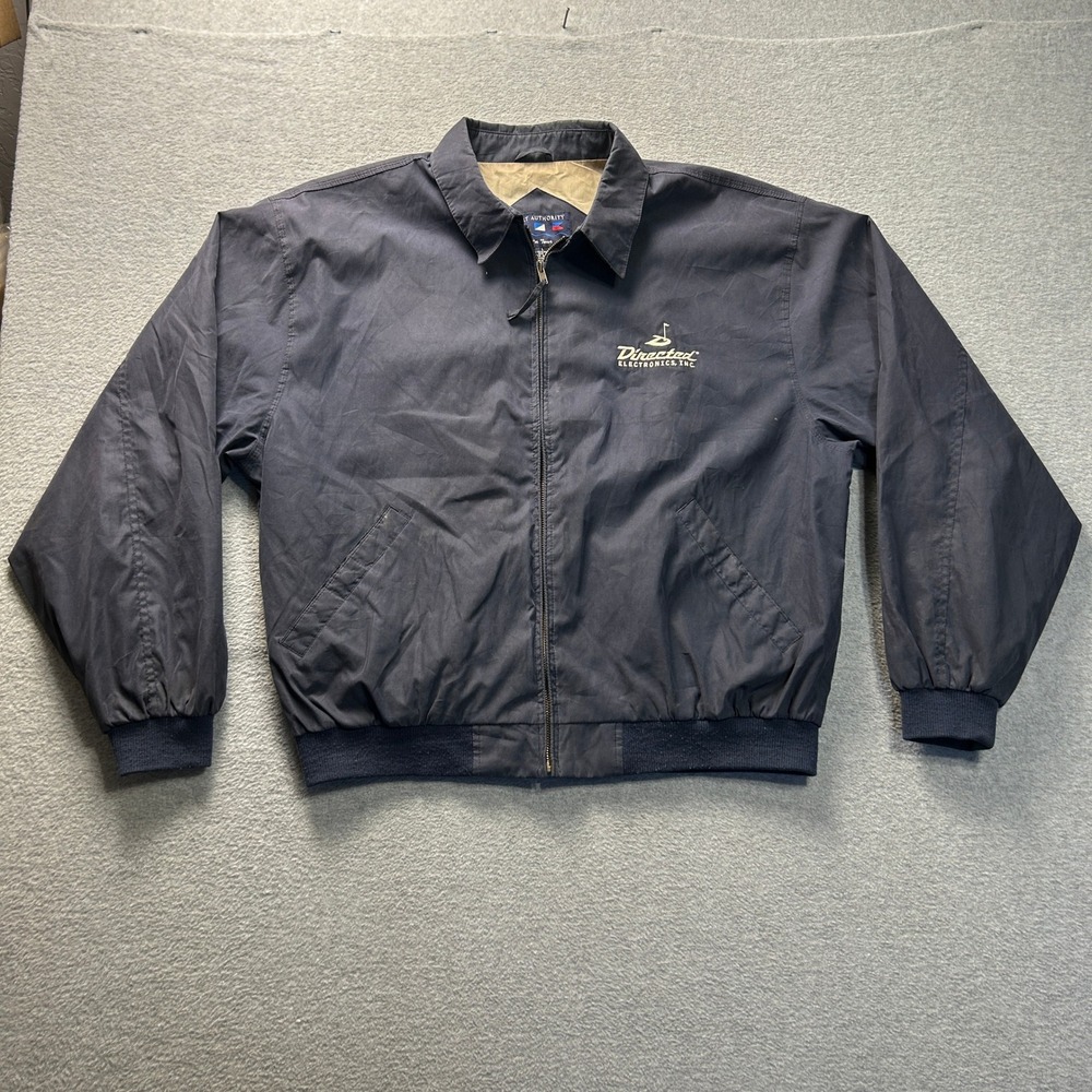 Port Authority On Tour Bomber Jacket Mens Navy Full Zip Windbreaker Vintage Tech